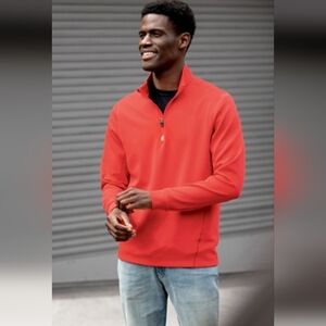 Cutter & Buck SEALED! NWT! Traverse Stretch Eco Quarter Zip in Red. HILTI Logo.